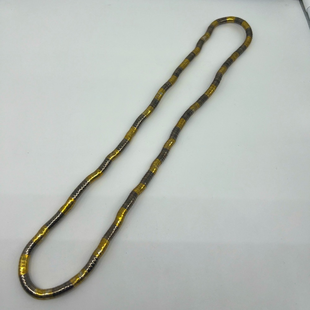 Navajo Sterling Silver Brass Copper Metal Flexible Bendable Snake Twist Necklace
